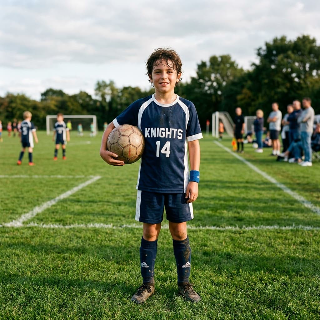 Player portrait with ball
